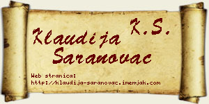 Klaudija Saranovac vizit kartica